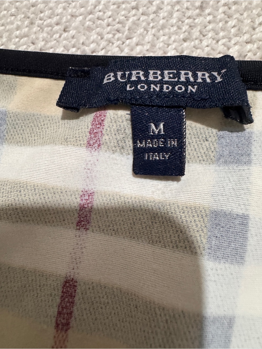 Burberry Beige Plaid Swim Skirt / Sarong with Black Trim - Picture 9 of 12